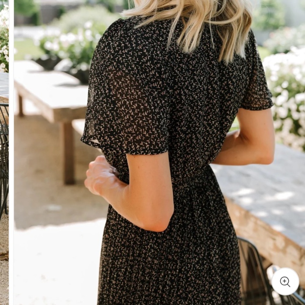 🏇 Baltic Born Prim Pleated Floral Black Midi Dress - Picture 6 of 15